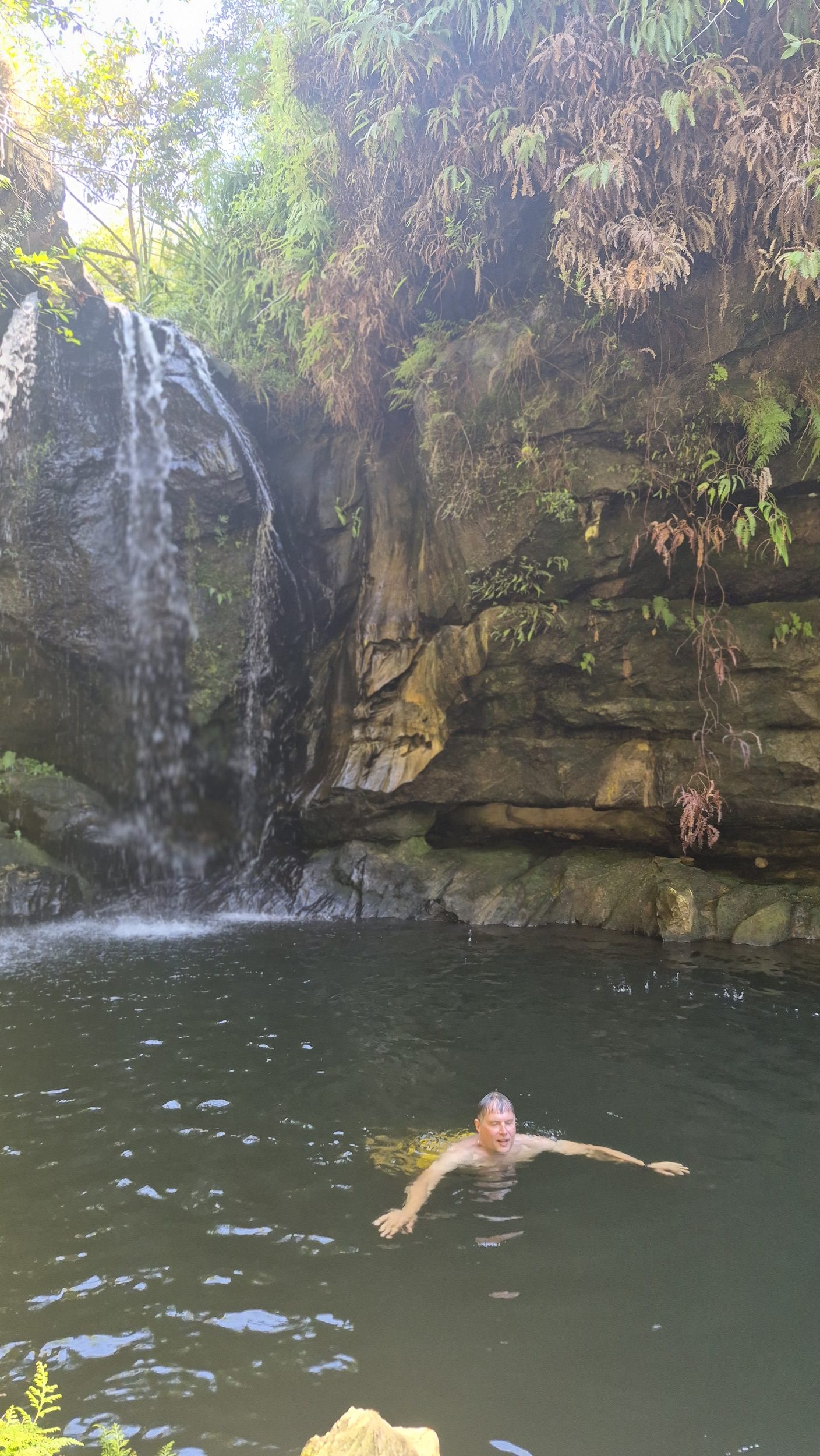 Abkühlung im schwarzen Pool