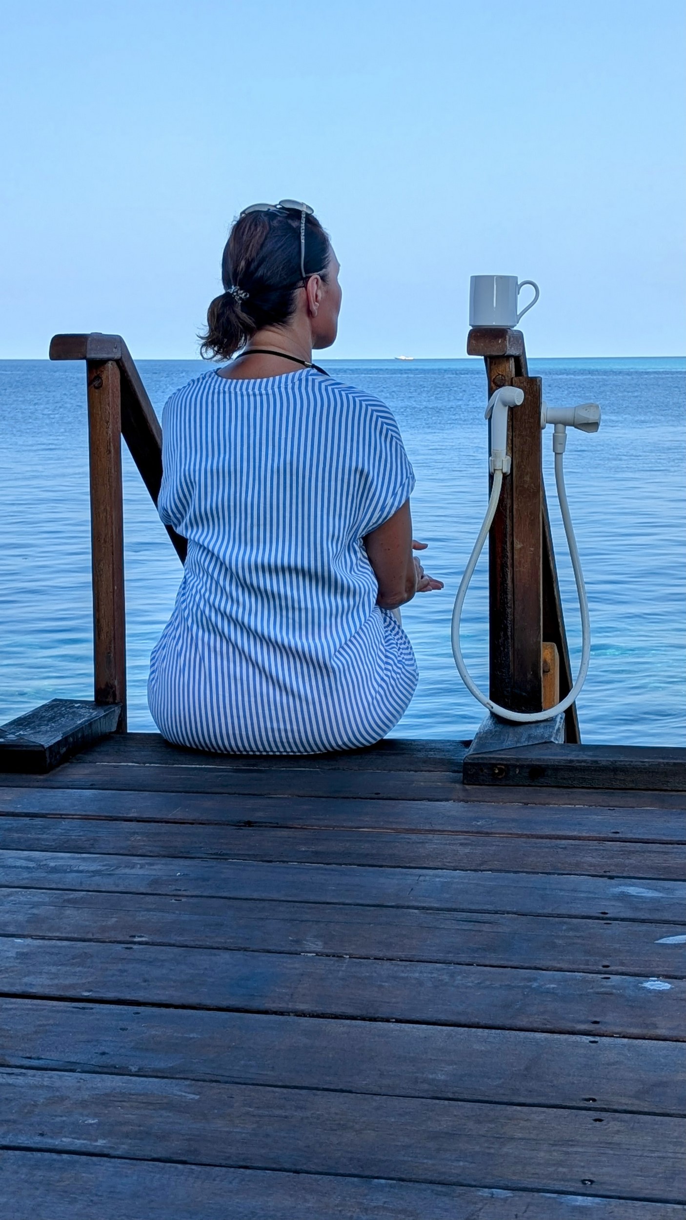 Morgentlicher Kaffe mit Blick von unserer Terasse