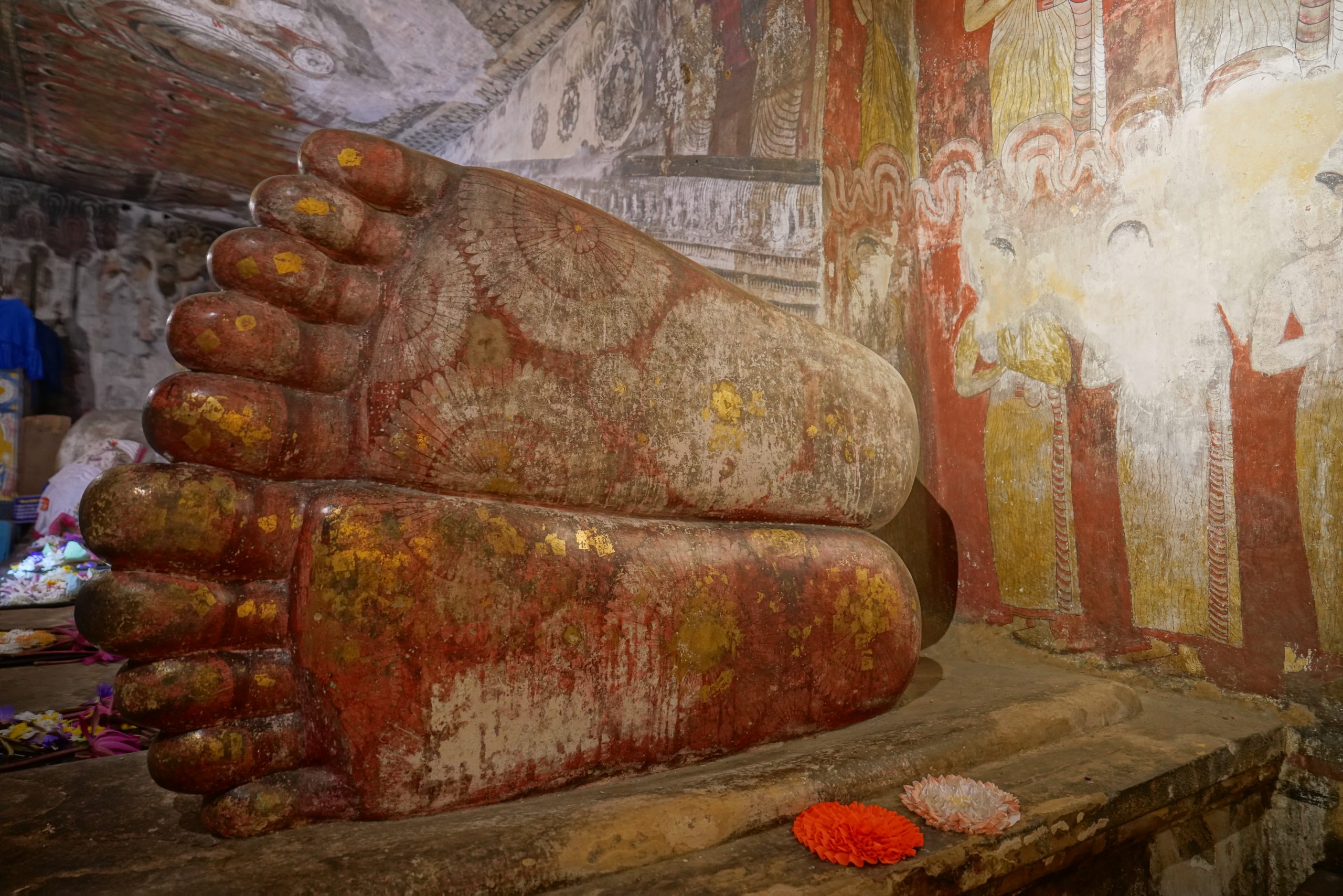 Füsse von liegendem Buddha